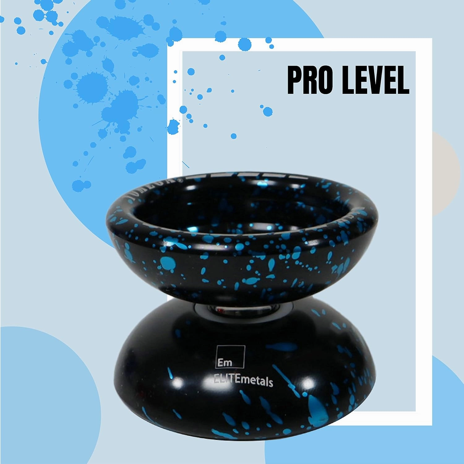 Yomega Dash Yoyo - Pro Aluminum Metal Unresponsive Yoyo with C Size Ball Bearing for Advanced yo yo Tricks   Extra 5 Strings   Glove   Bag   Die & 3 Month Warranty (Black Blue)