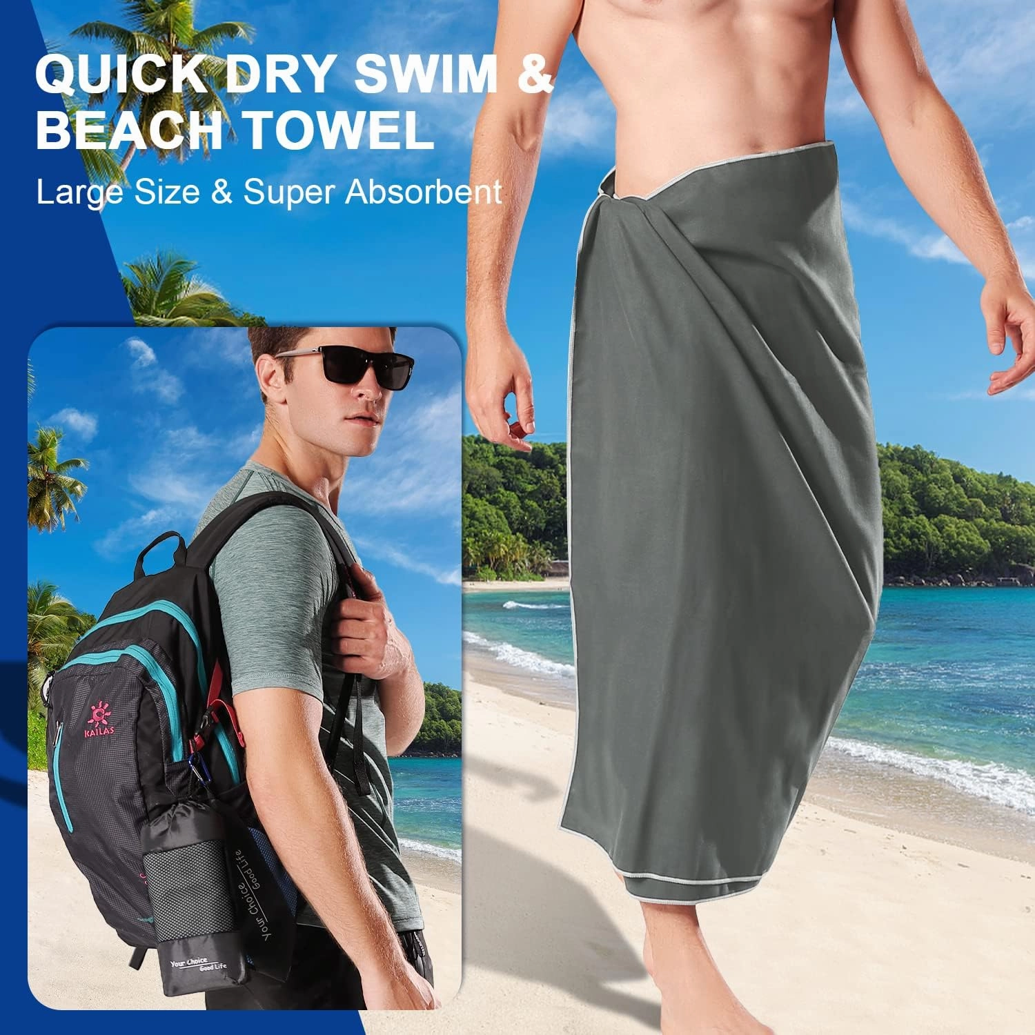 Your Choice Quick Dry Towel - Super Absorbent Microfiber for Gym, Travel, Camping | Ultra Compact & Lightweight