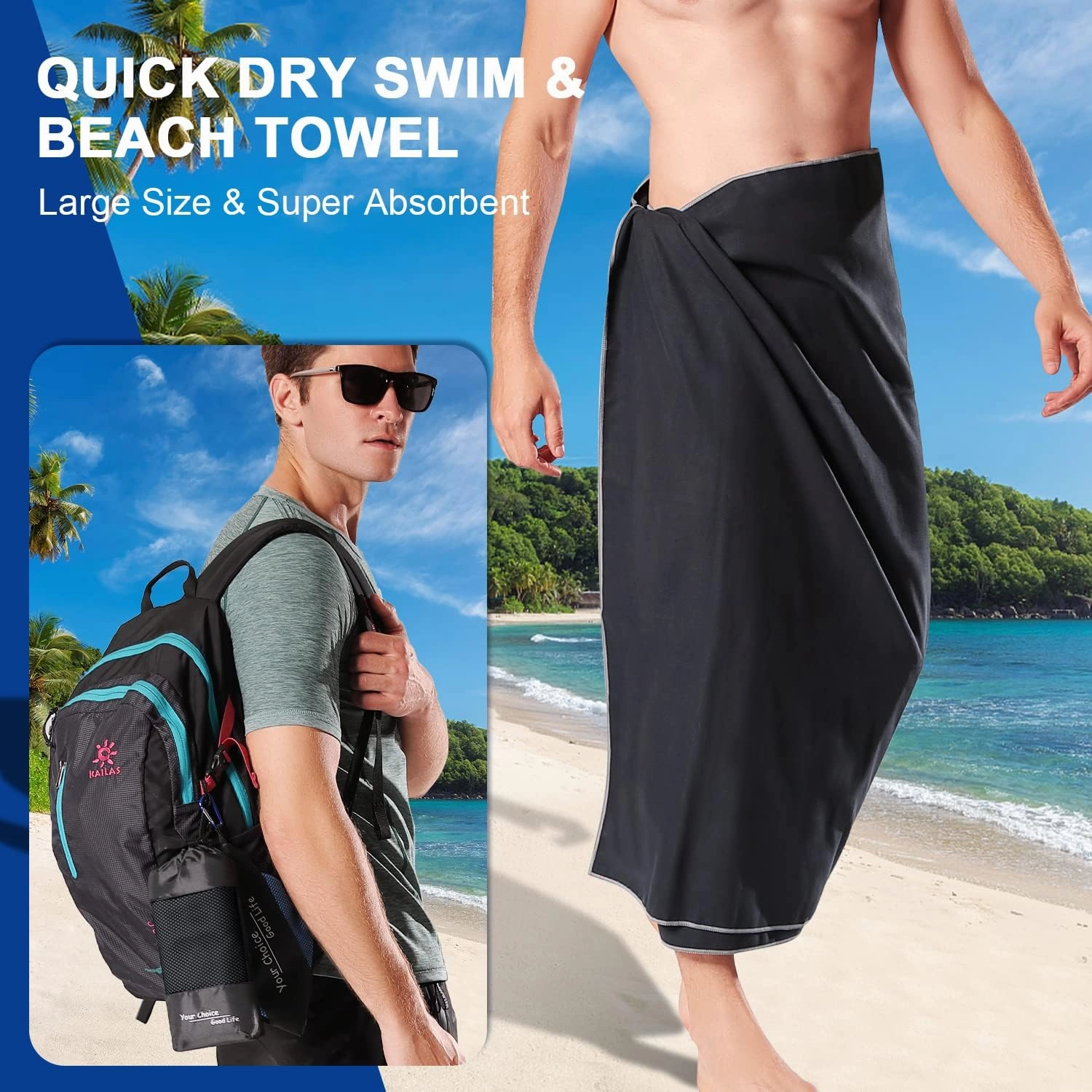 Your Choice Quick Dry Towel - Super Absorbent Microfiber for Gym, Travel, Camping | Ultra Compact & Lightweight