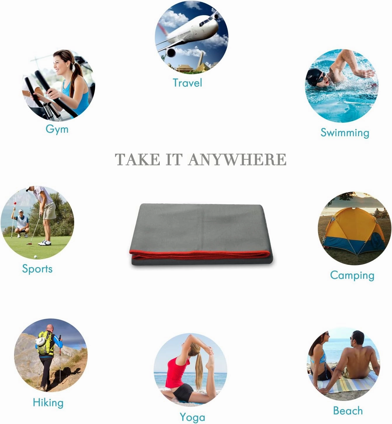 Your Choice Quick Dry Towel - Super Absorbent Microfiber for Gym, Travel, Camping | Ultra Compact & Lightweight