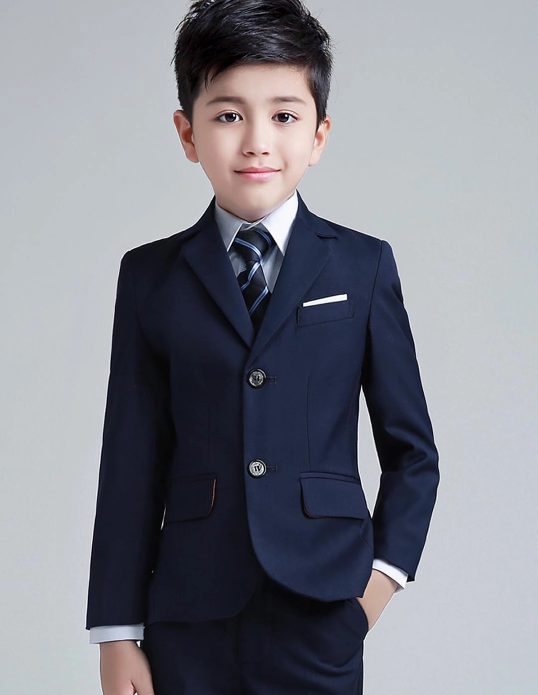 YuanLu Boys Suit for Kids Tuxedo Wedding Ring Bearer Outfit Boy Formal Suits 5 Piece Slim Fit Dresswear Suit Set