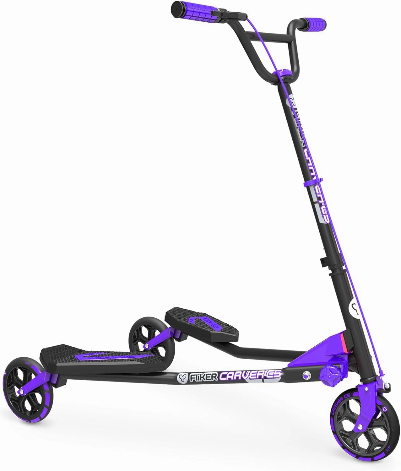 Yvolution Fliker Wiggle Scooter 3 Wheels Foldable Drift Scooter Self-Propelling Drifting Scooter for Adults and Kids Ages 7  Years Old