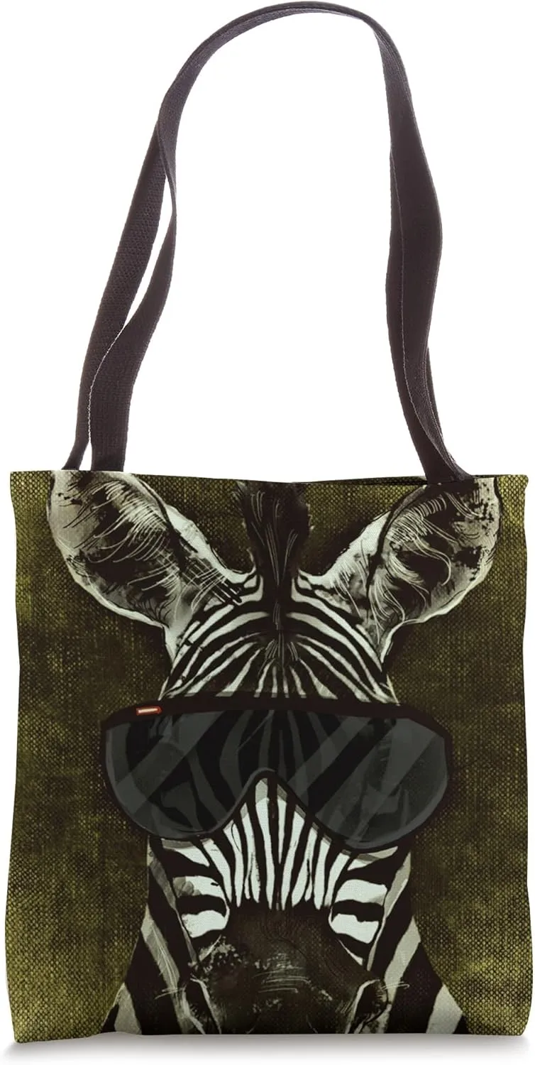 Zebra With Sunglasses stylish Animal Zoo Lover Fun Tote Bag