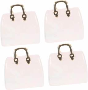 Zerodeko 4pcs Real Crystals Handbag Ornament Crystal Handbag Prop Home Office Decor