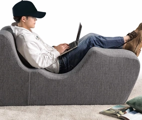 ZINUS Lotus Zero Gravity Chaise Lounger, Foam Recliner for Living Room, Ergonomic Positioning for Better Relaxation, Pillow Included, No Assembly, Dark Grey