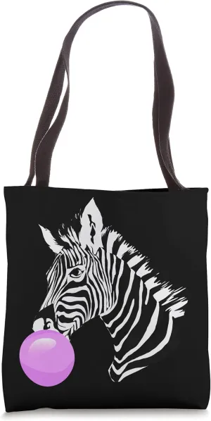 Zoo Animal Lover Africa Safari Pink Bubble Gum Zebra Tote Bag