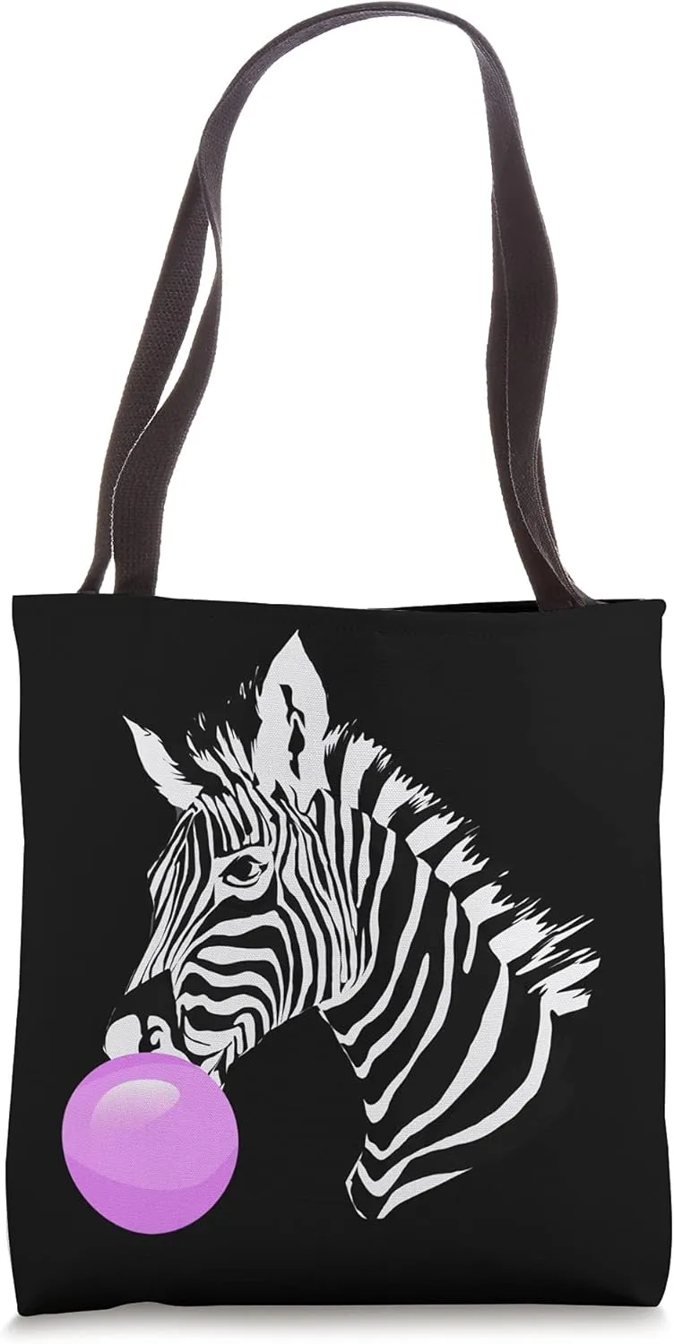 Zoo Animal Lover Africa Safari Pink Bubble Gum Zebra Tote Bag