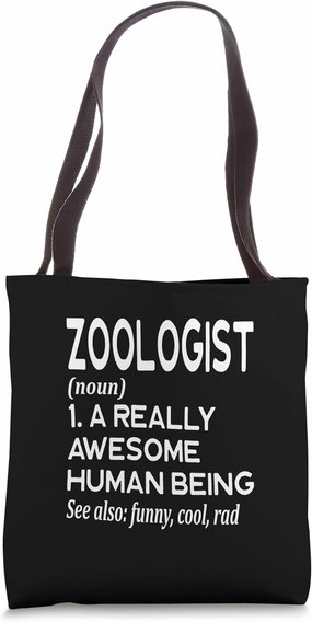 Zoologist Definition Funny Zoo Animal Tote Bag